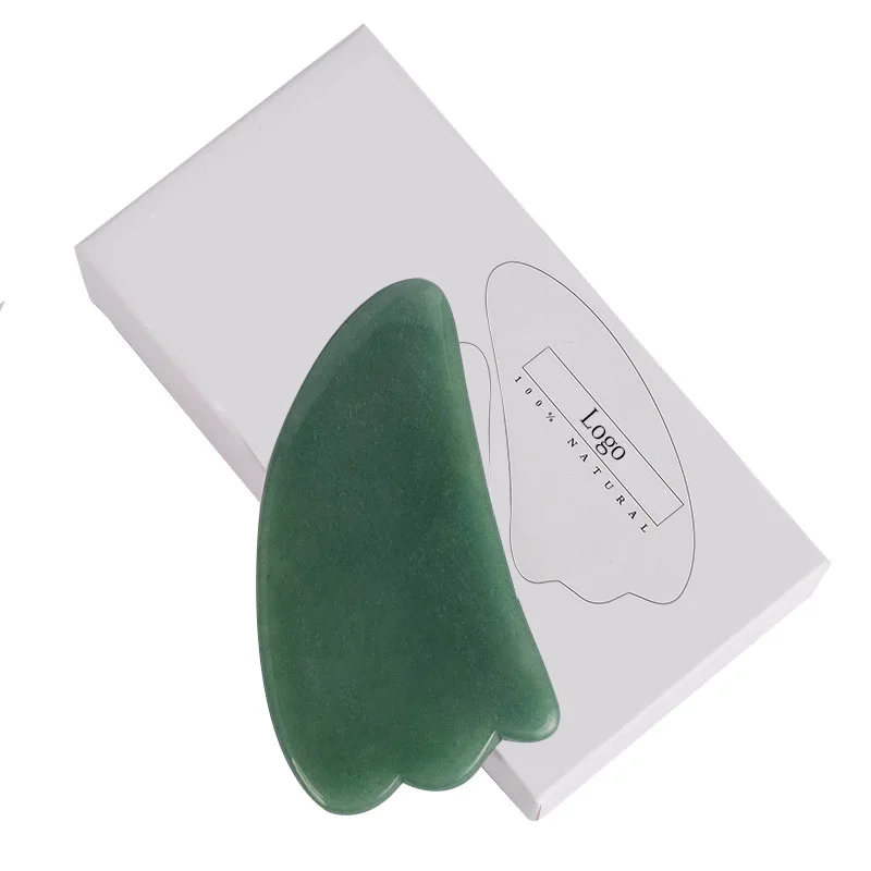 Natural Ding Ling Jade Guasha Board Anti Aging Auasha Tool Facial Massage Tool Without Box