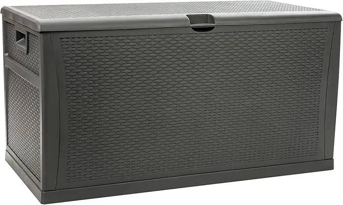 Plastic Deck Box All-Weather Patio Storage and Organization for Throw Pillows Pool Toys or Garden Tools