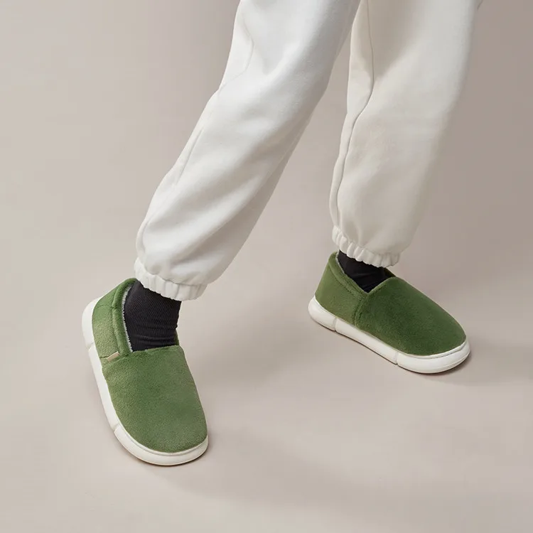 UTUNE Winter House Slippers Fashion Color Plush Cotton Indoor Home Fur Fax Furry Slippers