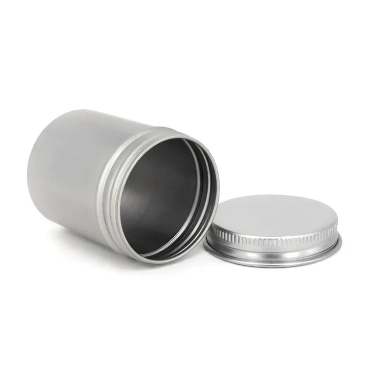 Wholesale silver cylinder 60ml 43*55mm aluminum can candle metal packaging aluminum