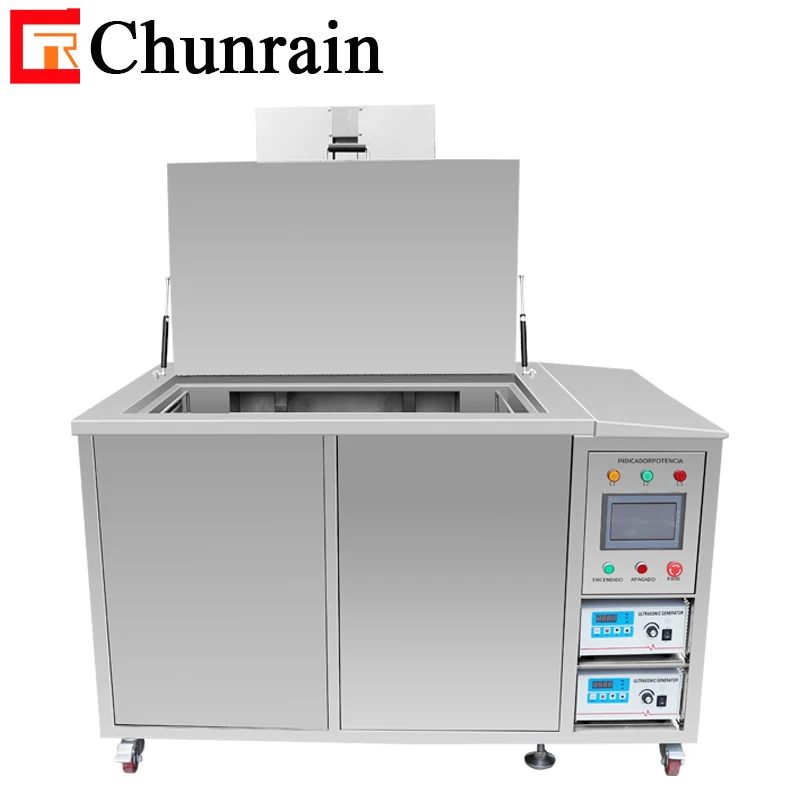 PLC control industrial Ultrasonic Cleaner with Pneumatic Lift for wheel rim diesel engine cylinder head cleaning machine