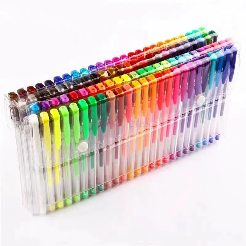 Color gel pen watercolor pen 100 color set highlighter flash pen