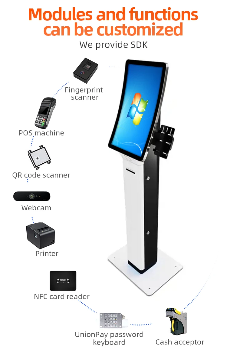 custom fastfoodkiosks payment food order Self-ordering kiosk bill terminal self service ordering machine