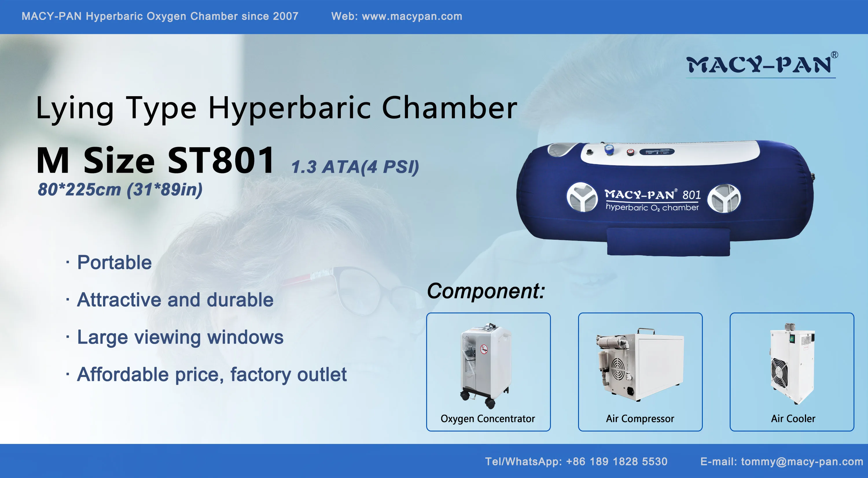 Wholesale Price Custom Portable Oxygen Hyperbaric Chambers Hyperbaric Oxigen Chamber Camara Hperbarica