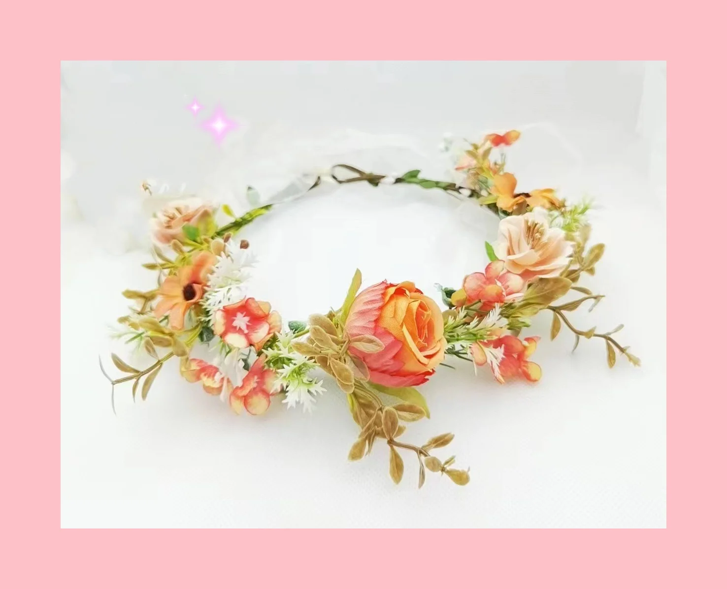 2023 new bride wreath head ring in-stock holiday travel photo shoot wholesale colorful flower wedding crown