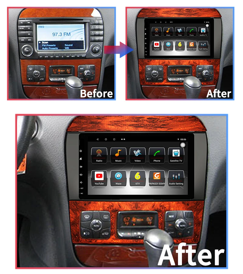 Autoradio Android Car DVD Player Car Video For Benz S Class S-CLASS W220 Car Radio Multimedia Player