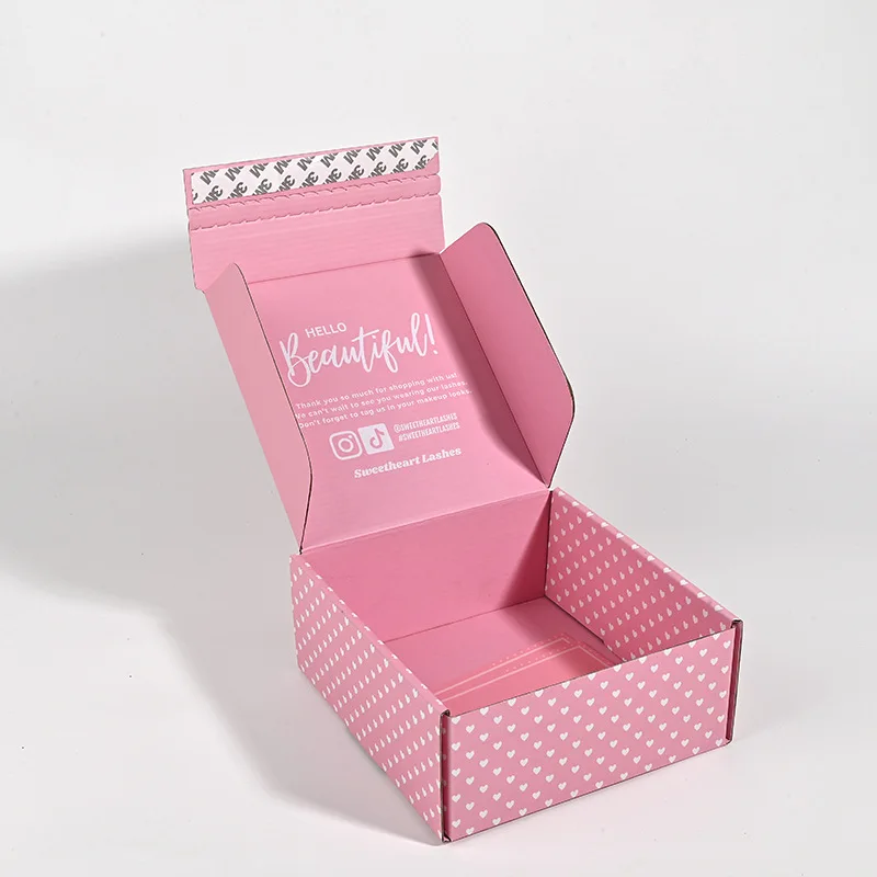 Custom Corrugated Cardboard Paper Packaging Tear Strip Printed self sealing Mailer Shipping Gift Box With Logo