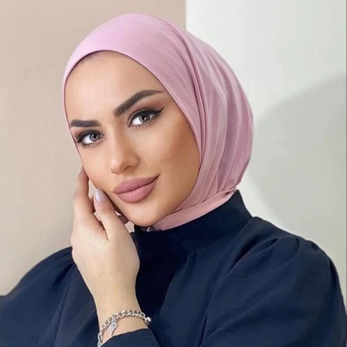 Готовый хиджаб с застежкой-молнией дышащий мусульманский головной платок шали на шею Женский тюрбан шапка мусульманская