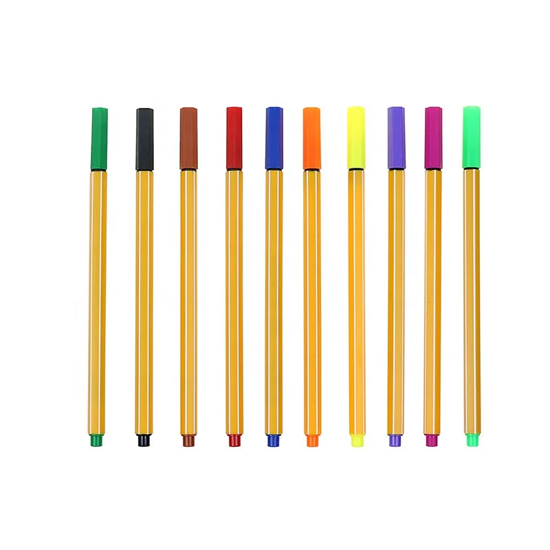 BECOL Wholesale 10 Colors Colored Fine Point Sketching Markers 0.4mm Drawing Marker Pen Fine Liner Color Pen Set