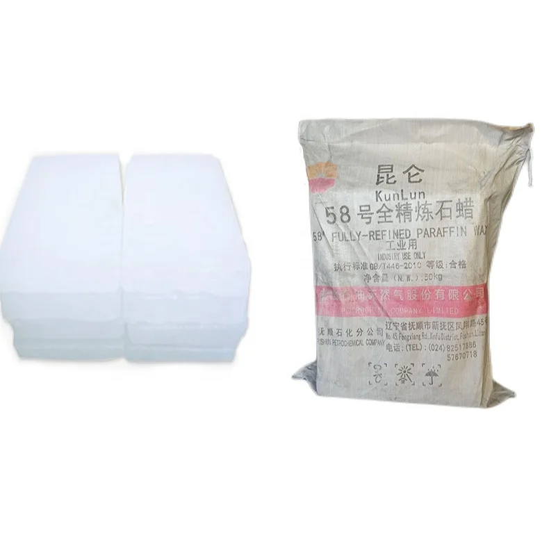 Factory direct sale Fushun petrochemical KUNLUN Brand fully refined paraffin wax 58/60