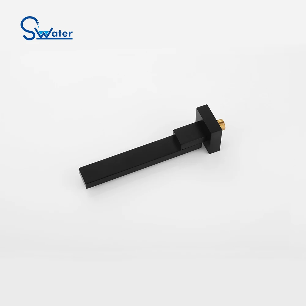 
SWATER S02 thermostatic in wall faucet luxury bath bathroom rain shower set, black hot and cold stainless steel no sliding bar 