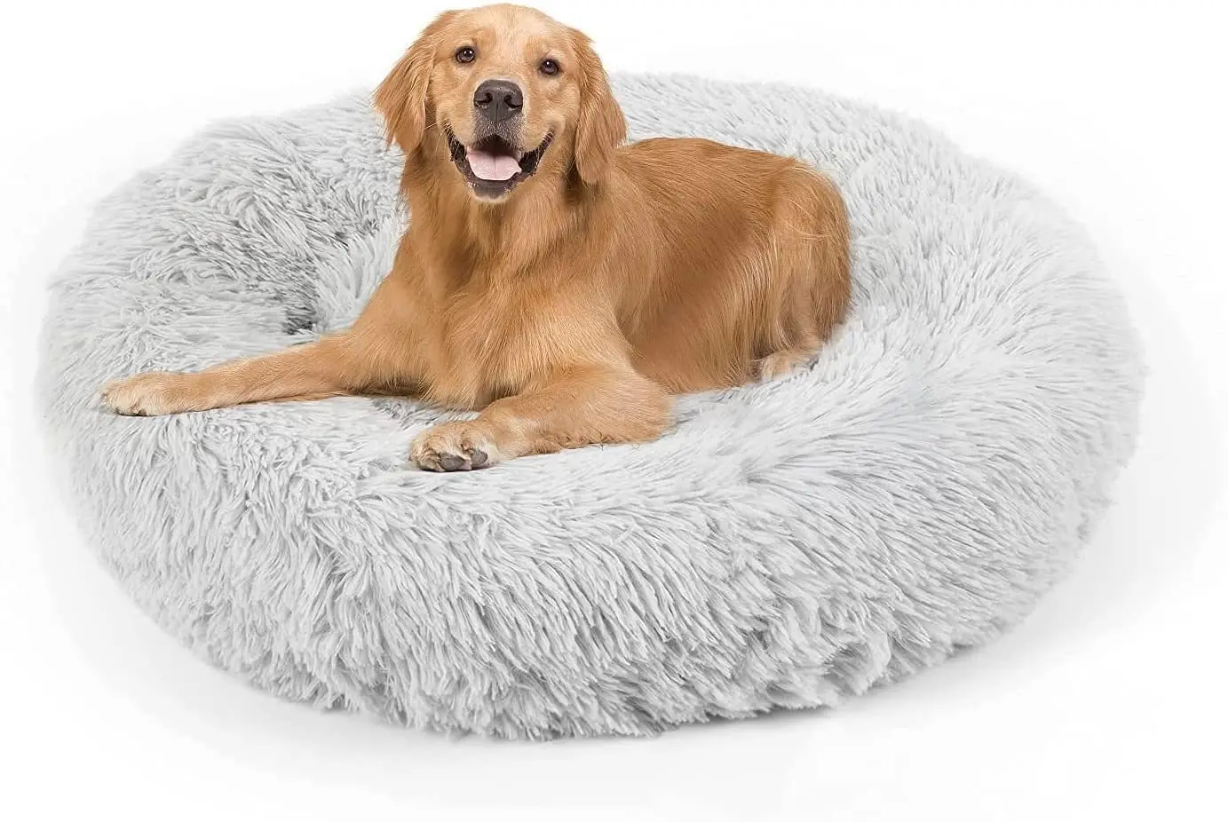 Non-Slip Bottom Pet Bed Washable Warming Cozy Soft Round Dog Bed Luxury Fluffy Plush Cushion Pet Bed