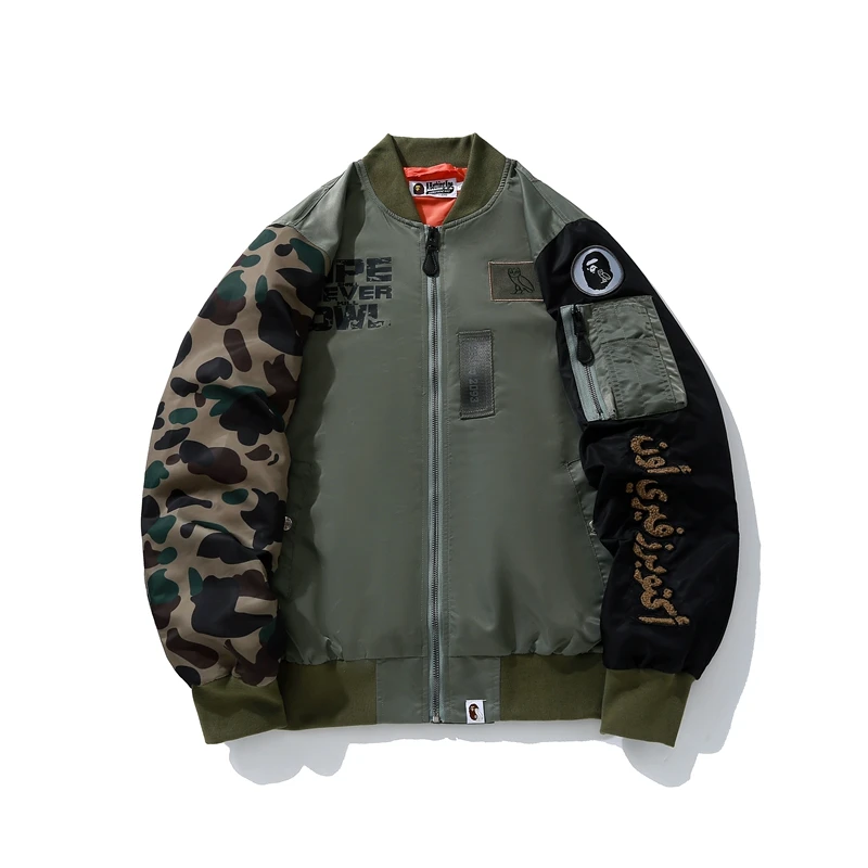 2024 Embroidered streetwear custom sweatshirt bapees jack High quality bathing ape ovo basketball jacket coats for men Owl Camo