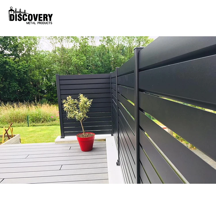 Factory Prices Garden Aluminum Balcony Privacy Fence Profile Louver Frame Bar Horizontal Slat Fencing