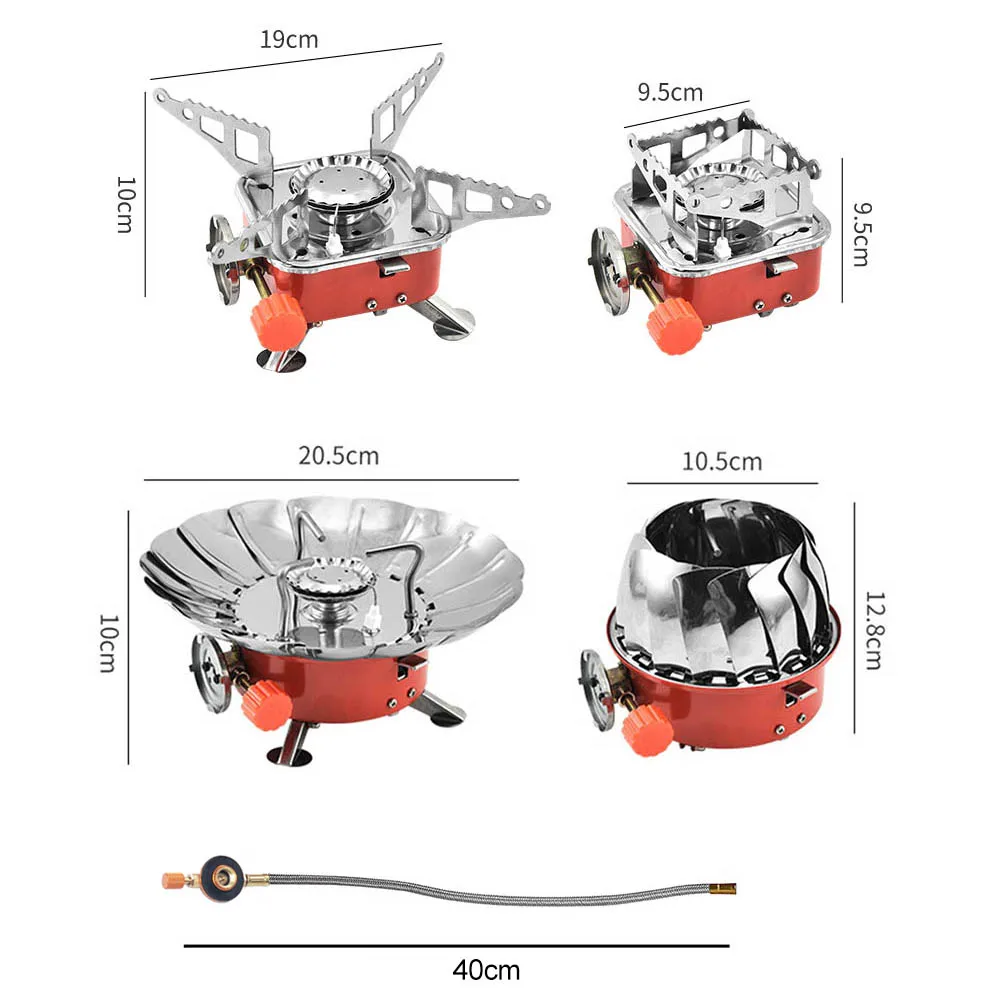 Portable Windproof Collapsible Gas Stove for Camping Picnic Stainless Steel and Iron Outdoor Equipment in Bag Packaging