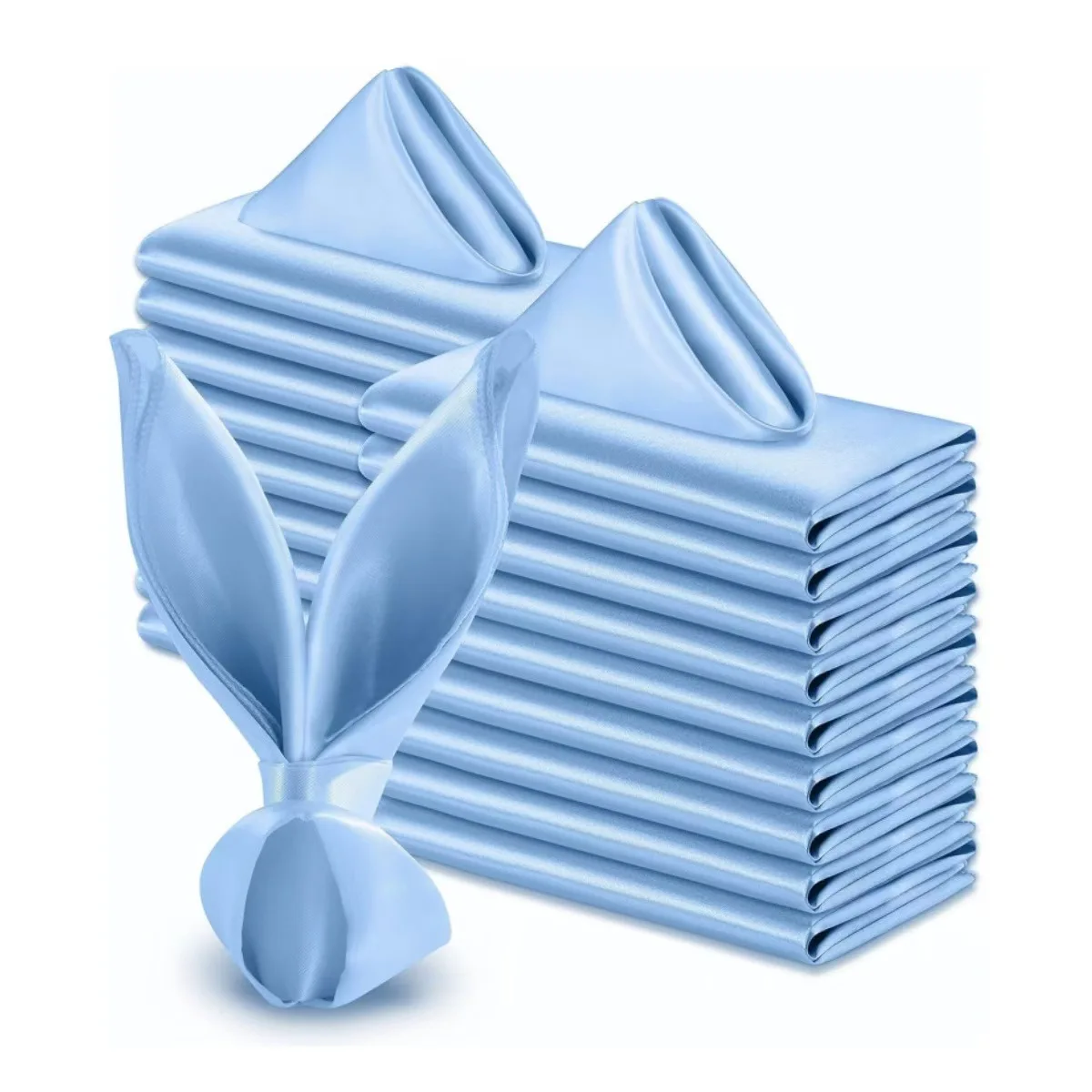 Wholesale Square Satin Table Napkins Handkerchief Romantic Wedding Banquet Table Cloth Dinner Decoration Napkins