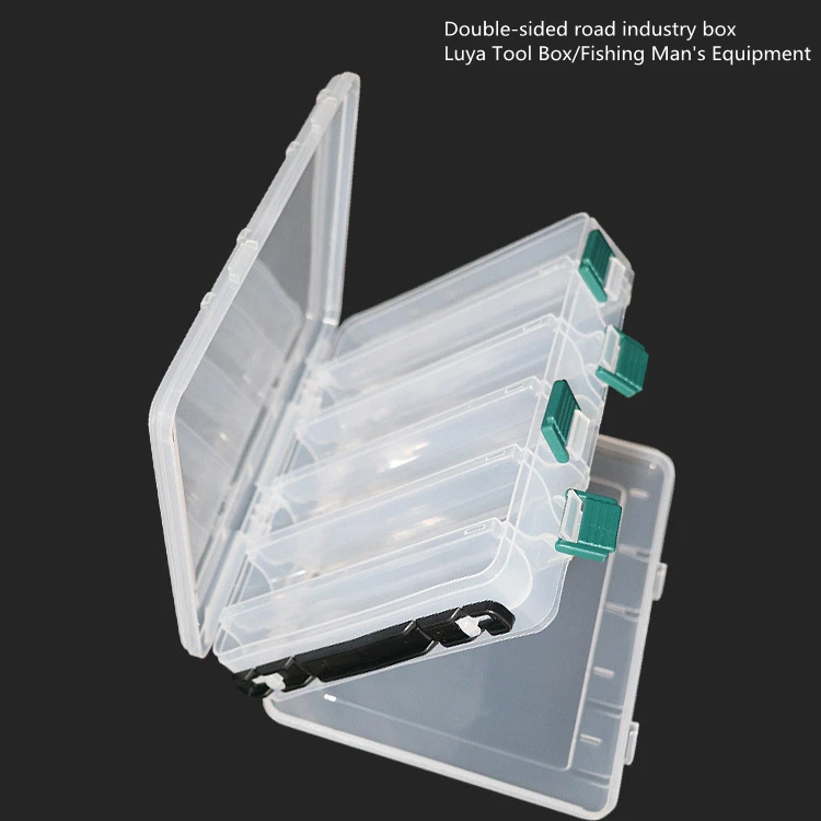 Hard Plastic Storage Box Plastic Fishing Lure Hook Bait Fishing Tackle Box Transparent Double Layer Fishing Gear