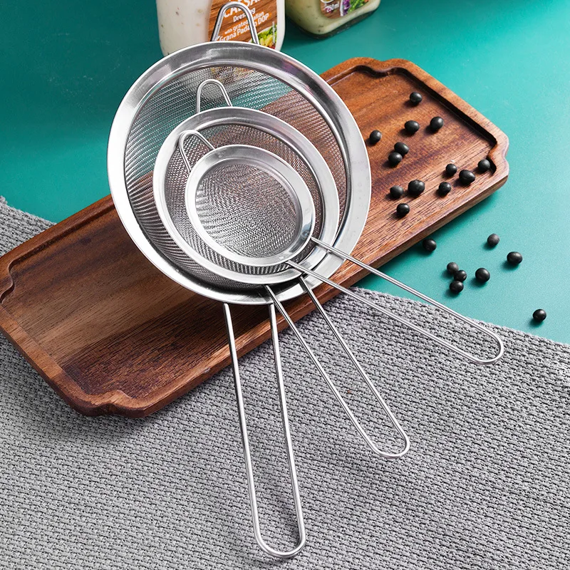 8cm Stainless Steel Mesh Strainer Kitchen Tools Accessories Strainer With Mesh Metal Strainer Colander
