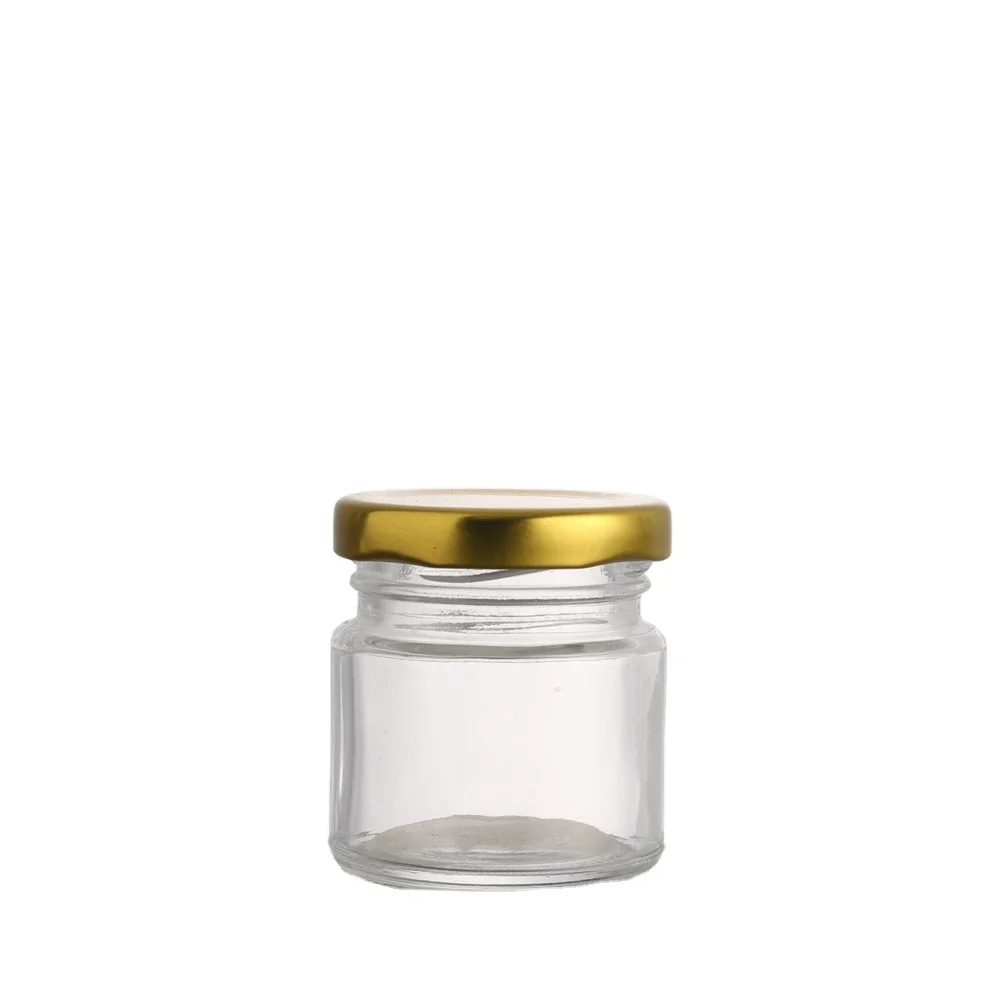 Mini Honey Jar 30ml Glass Bottle for with Metal Lid clear