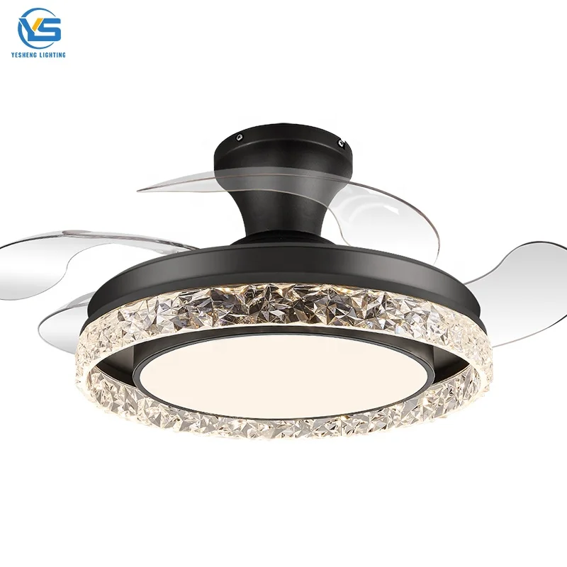 Y006B Modern remote control 42 inch bladeless 220v  ceiling fans with lights lamp led designer luz con ventilador oculto techo