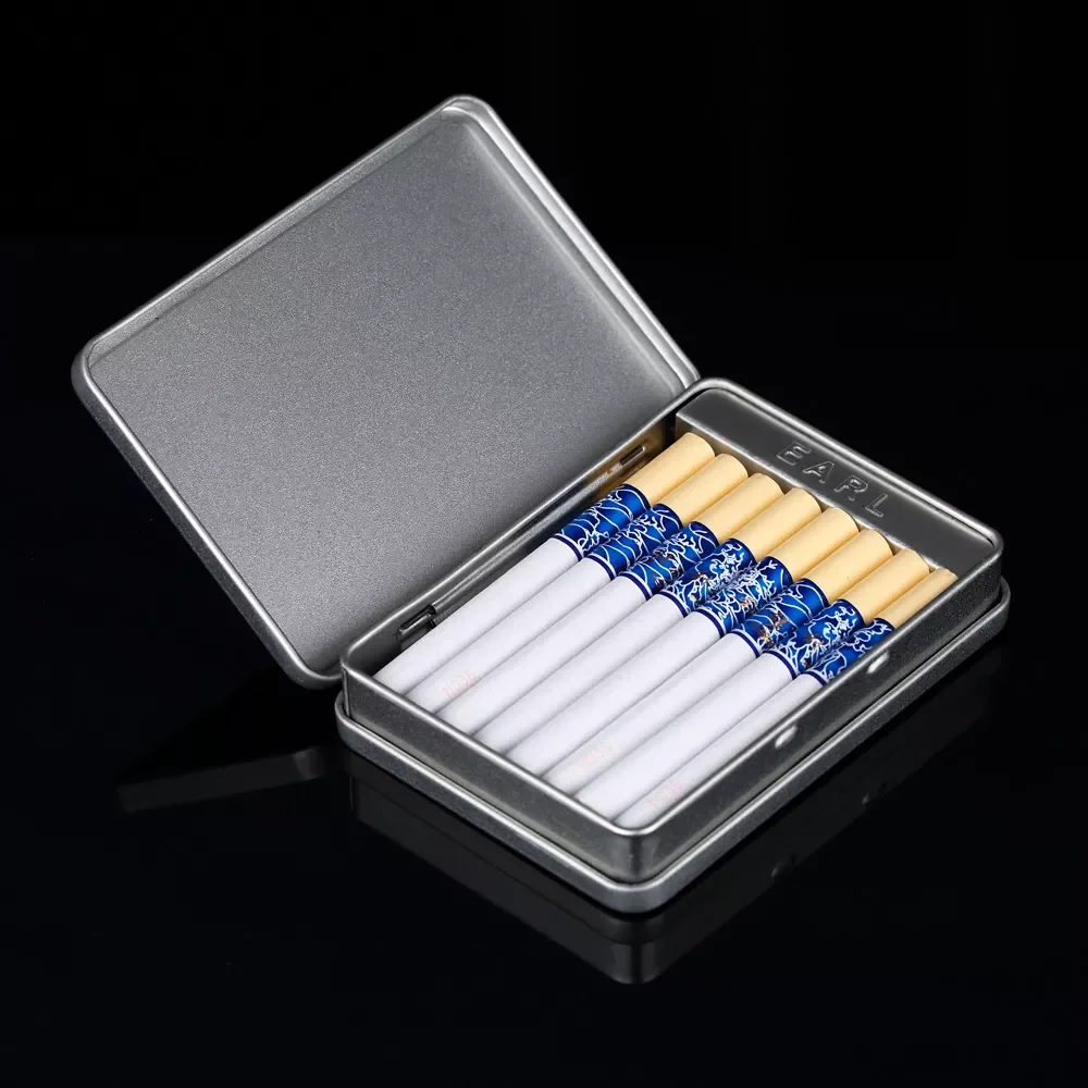 Thin Fashion Pipe Creative Personality Cigaret Case Slim Metal Cigarette Case Cigarette Box Aluminum Gift Box