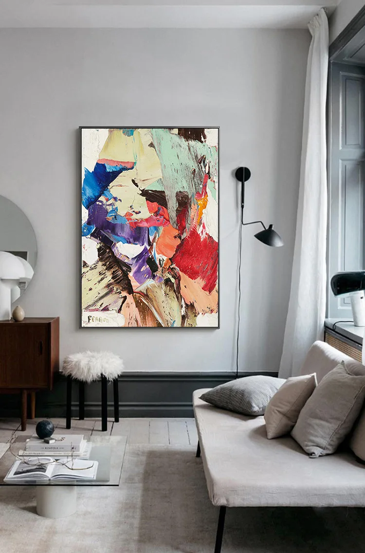 Modern Abstract Large Paintings Simple Dining Room Large Size Living Room Entrance Nordic Decorative Painting