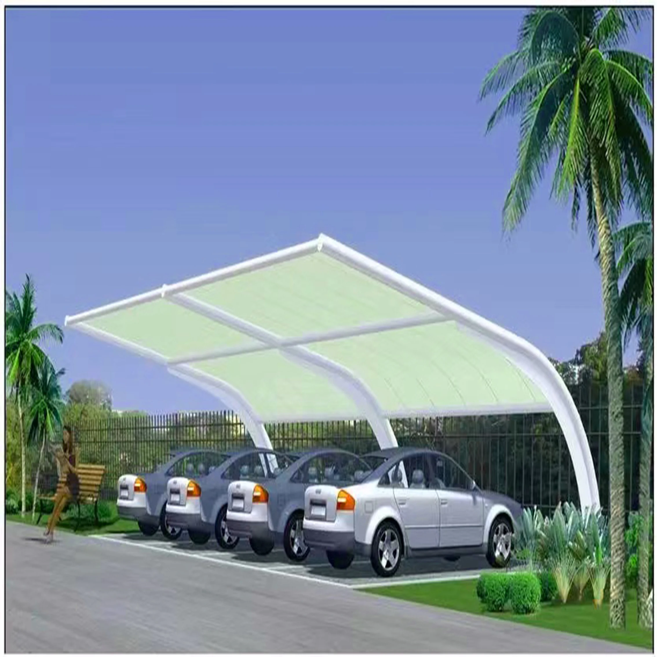 Wholesale Bestselling Membrane Structure Roofing Car Garage Tents Sunshade Carports Car Parking Sheds