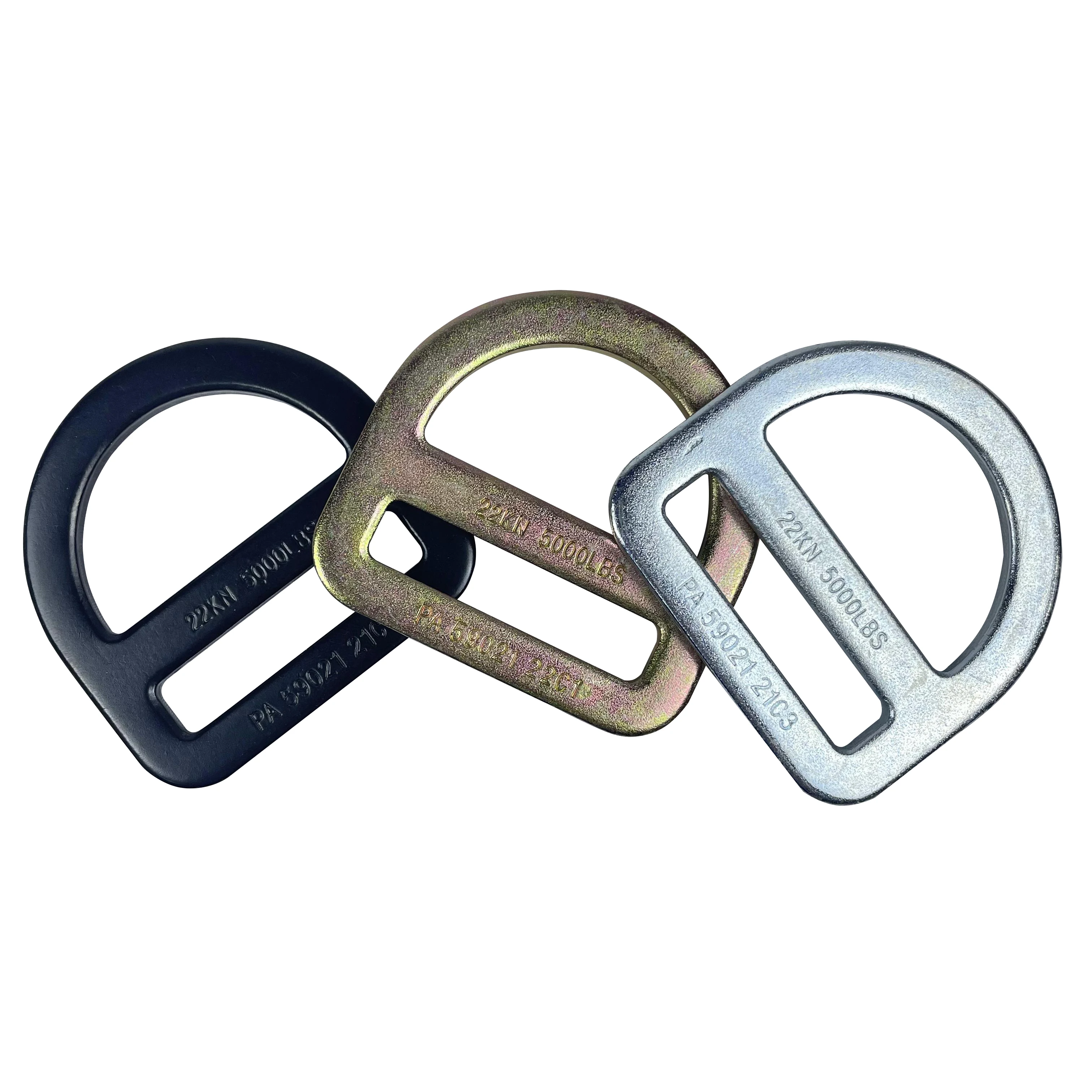 Custom 25KN Stamping Double D Rings Hardware Buckle For Harness Webbing