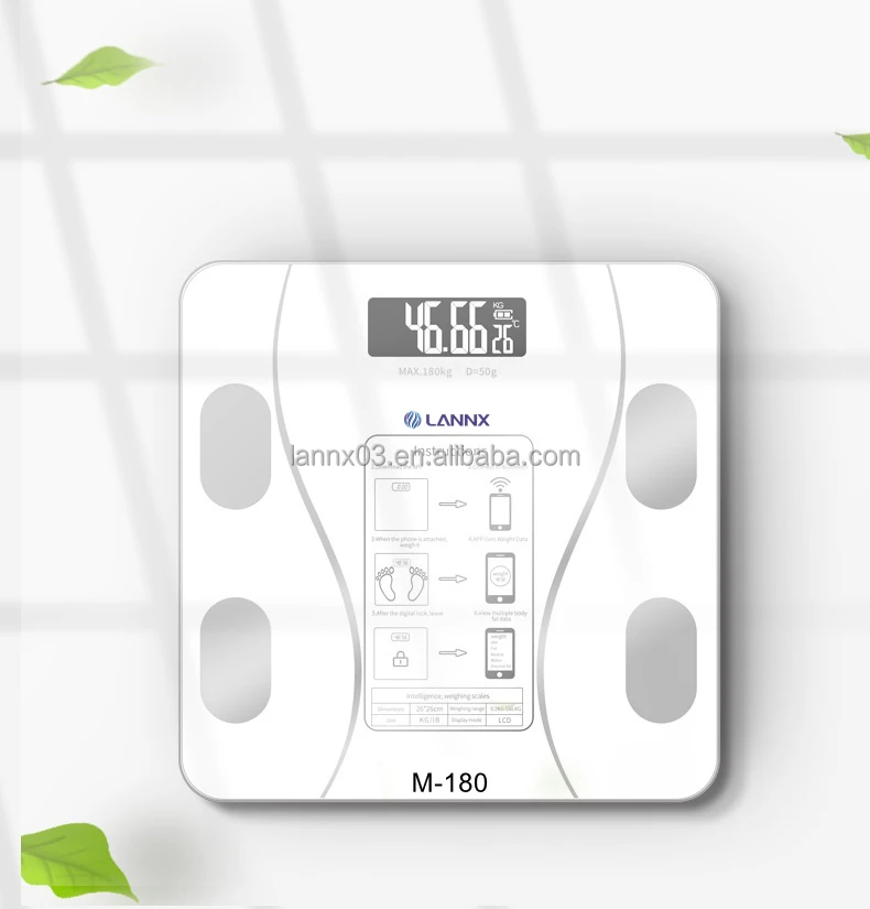 LANNX M-180 красочные цифровые весы с ЖК-дисплеем Smart Bmi анализатор состава тела для взвешивания