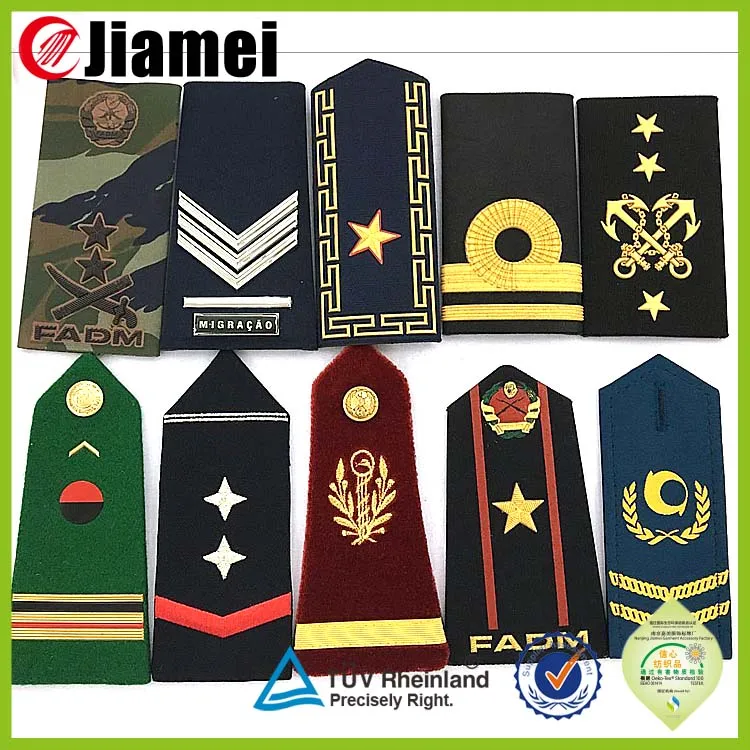 Custom Military Pilot Security Captain Rank Epaulettes Badge from China Factory Jiamei Magnetic 3D LED Flashing Nickel-free