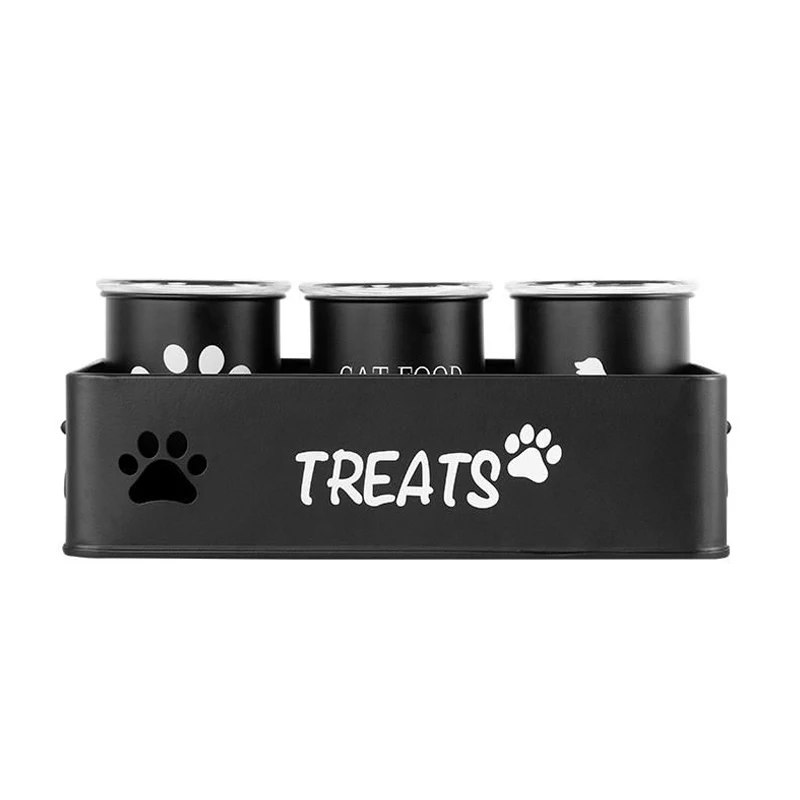 Factory Direct Sale Customized Cross-border E -commerce  Set of Four Metal  Pet Snacks and Toys Classification Storage Box