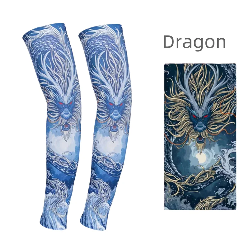 Sale Tatoo Printed Spandex Compression Sleeve Arm Protect Sun Block Cooling Waterproof Protective Arm Sleeve