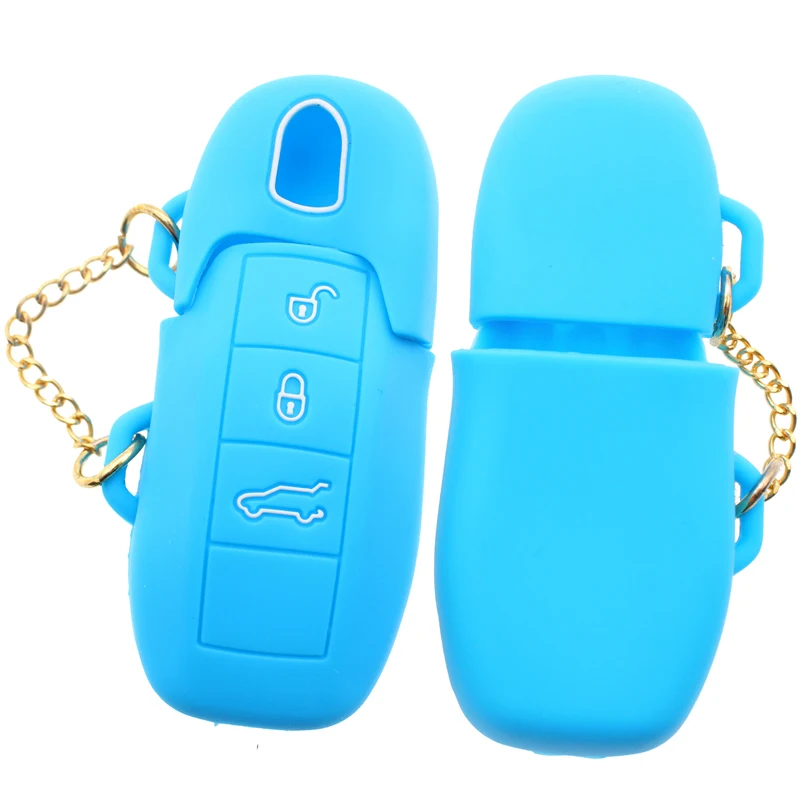 Silicone car key Holder Jacket Remote Key Case Shell For Porsche Cayenne