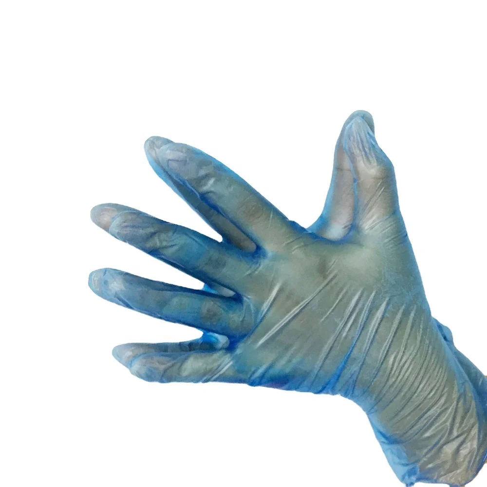 Blue vinyl glovee wholesale CE approval popular in beauty salon disposable PVC glovee powder free