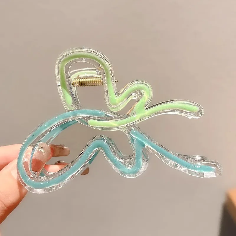 10cm Color Butterfly Transparent Hair Claw clip fashion Large plastic hair claws Women Hair Accessories