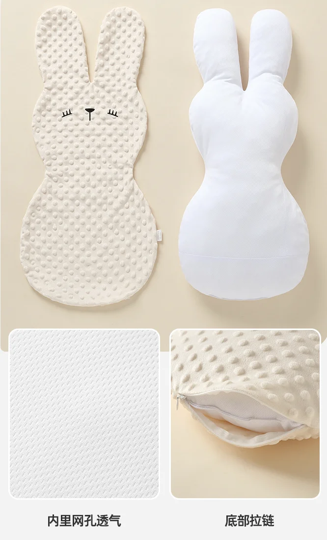 2023 Newborn Busy baby Sleep her Rabbit Solid Soothing Minky Dot Lying Down Comfort long Artifact Anime Pillow 1