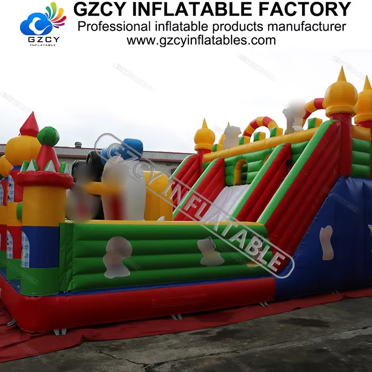 Inflatable playground land park inflatable amusement bouncy castle slide inflatable entertainment fun city