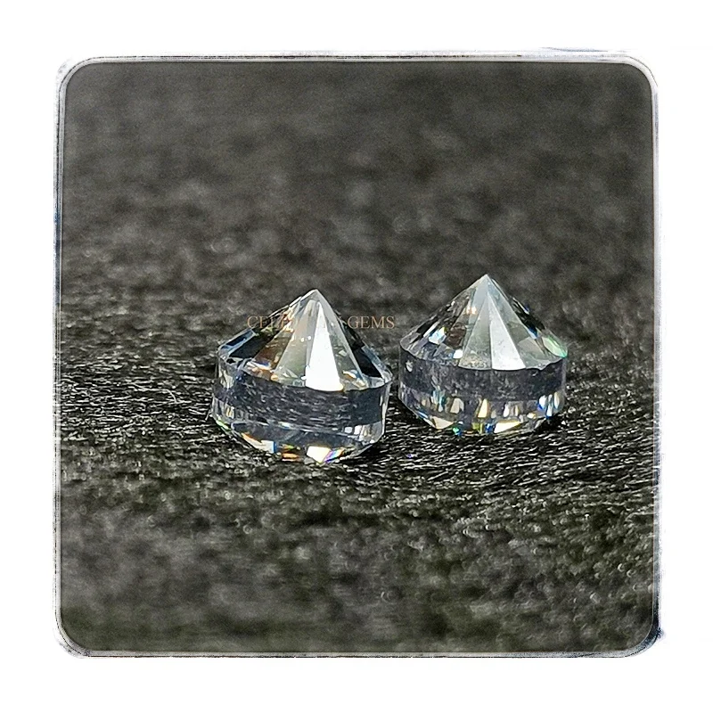 Hot Sale Different Size White Round Cut CZ Stones Thick Girdle Heavy Cubic Zirconia