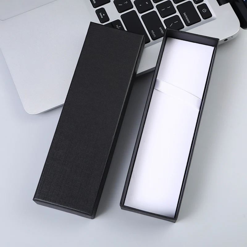 2024 Лидер продаж Подарочная коробка с откидывающейся ручкой качественная черная деловая бумажная для ручек лазерной печатью чехол логотипом