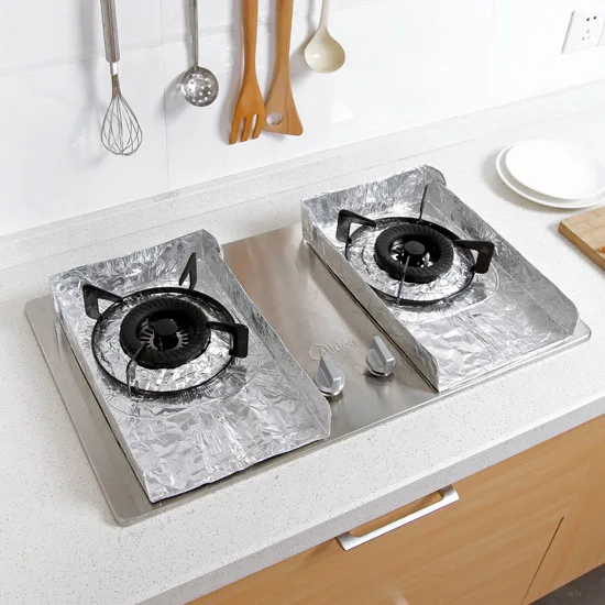 Free sample high temp resistant disposable gas stove burner liners