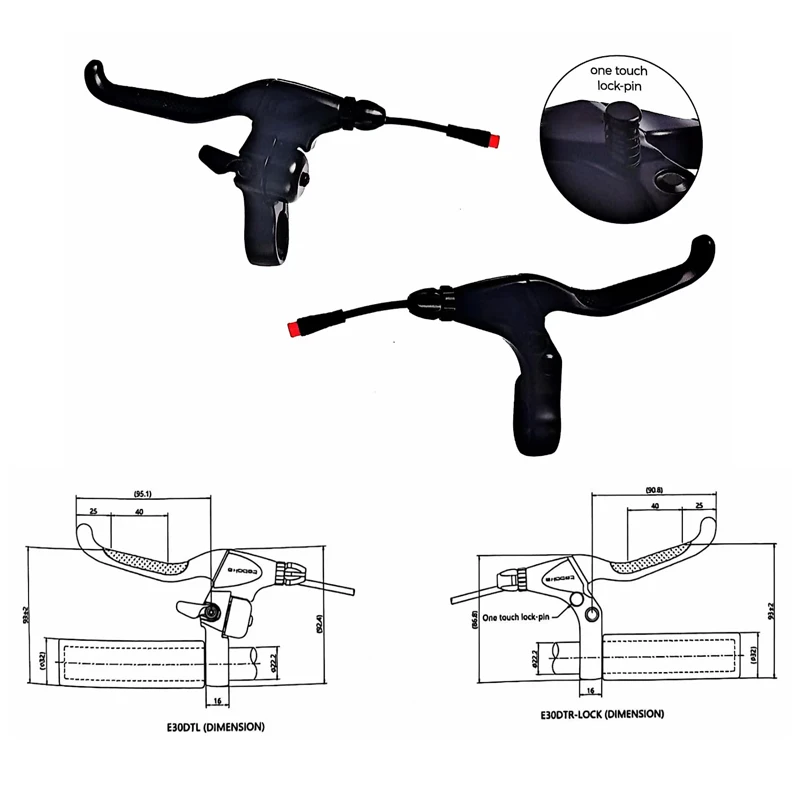Oufeya factory Sales E-bike  Aluminum Brake Lever with Cut Off Accessories Electric Bicycle Brake Lever