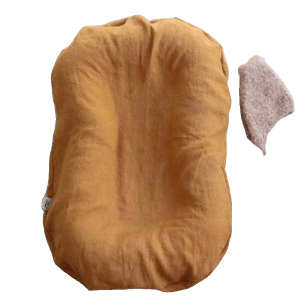 Детское гнездо, шезлонг для малышей из 100% хлопка, однотонная дорожная кровать, шезлонг для новорожденных, портативный бампер