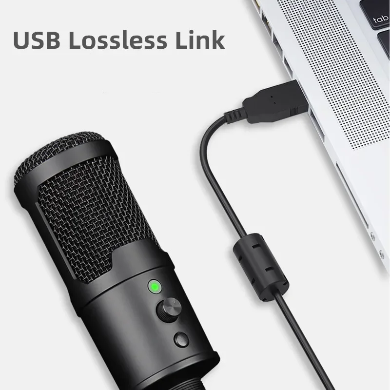 Wholesale Portable Desktop USB Condenser Noise Cancelling Computer Microphone Studio Gaming Recording Mic For Pc With Mic Stand