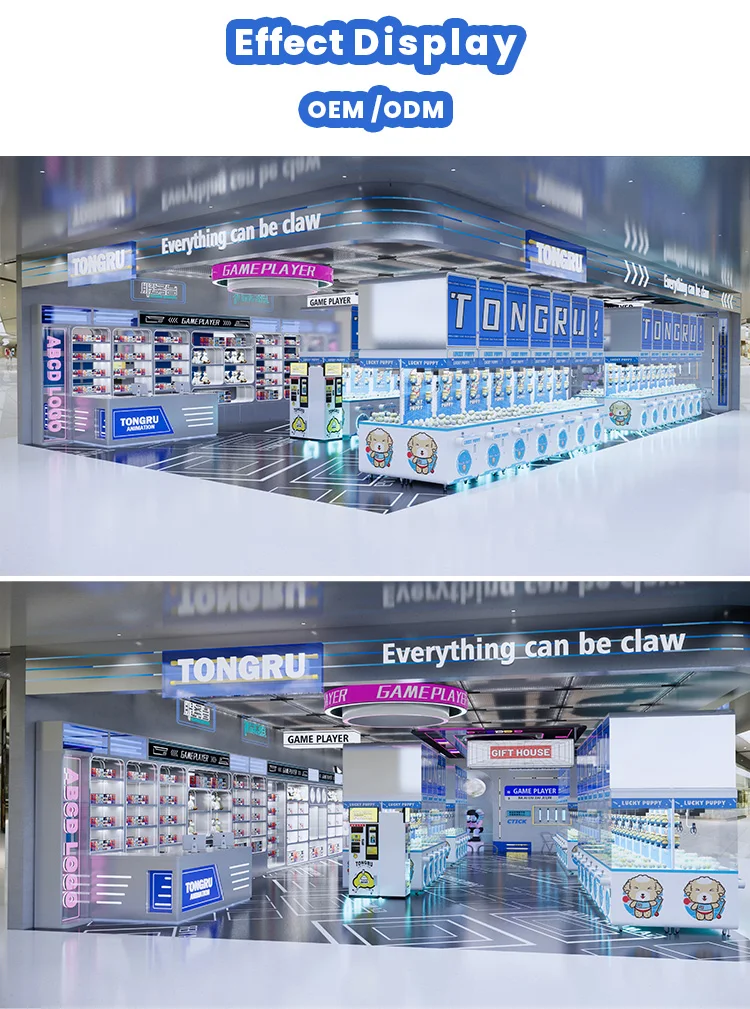 factory wholesale doll catcher blue claw machine arcade game machine coin pusher toy claw crane machine for sale