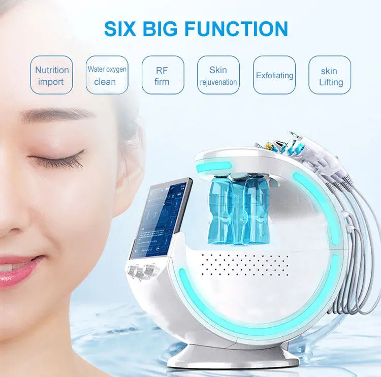 2023 6 in 1 small bubble hydro facial oxygen jet skin analyzer machine