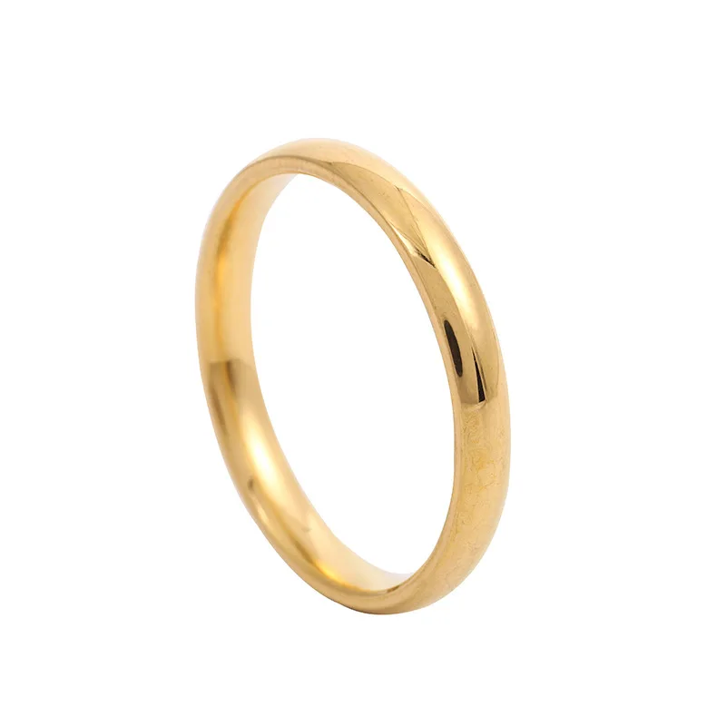 Factory Price Jewelry Wholesale 18K Gold Plated Cheap Finger Rings 1mm Wide Stainless Steel Rings for Women
