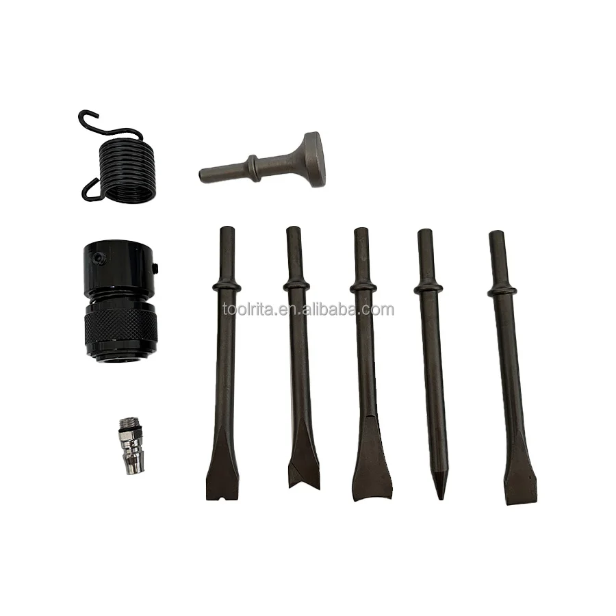 11pcs 250mm Air Compressor Pneumatic Hammer With Chisel Bits Tool Kit Accessory