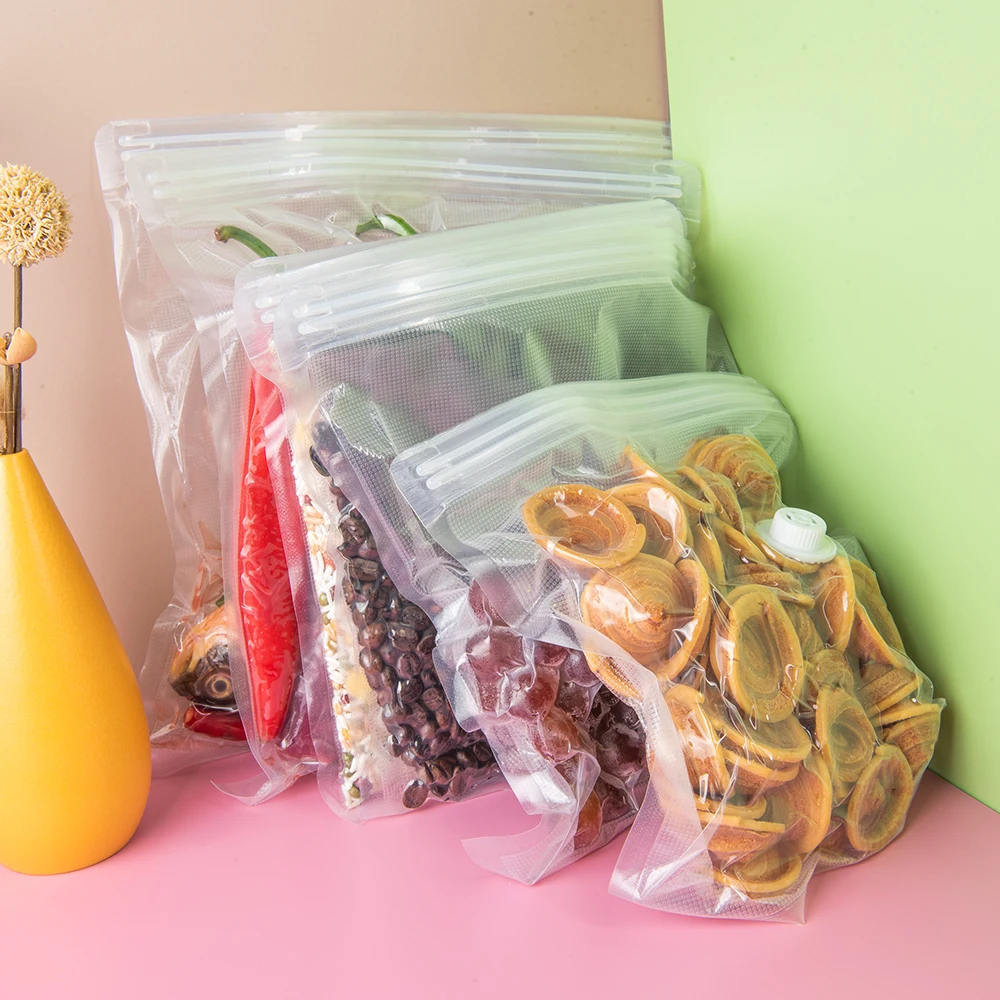 Factory price Vacuum Food Zipper Bags 30% recyclable material Vacuum Storage Bag with Valve