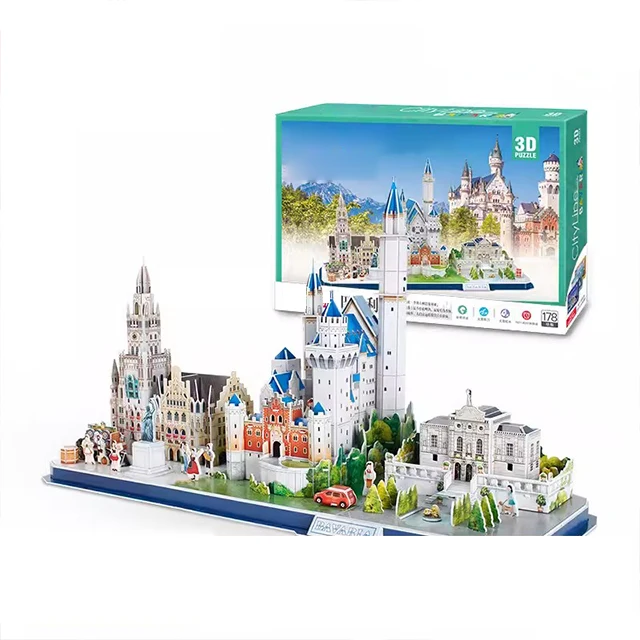 Customized 3D Jigsaw Puzzles Famous City Building Assembles for Kids and Adults DIY Toys