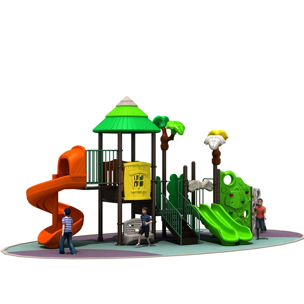 Commercial outdoor kids plastic swing and slide set playground outdoor   kids